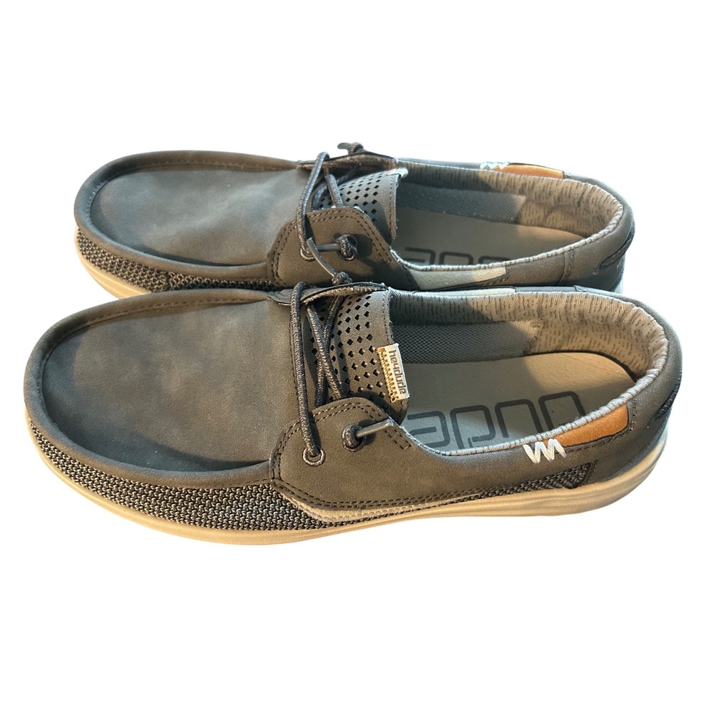Hey Dude Welsh Grip Steel Grey Mens Slip On Loafers Size 10 Casual Boat Shoes